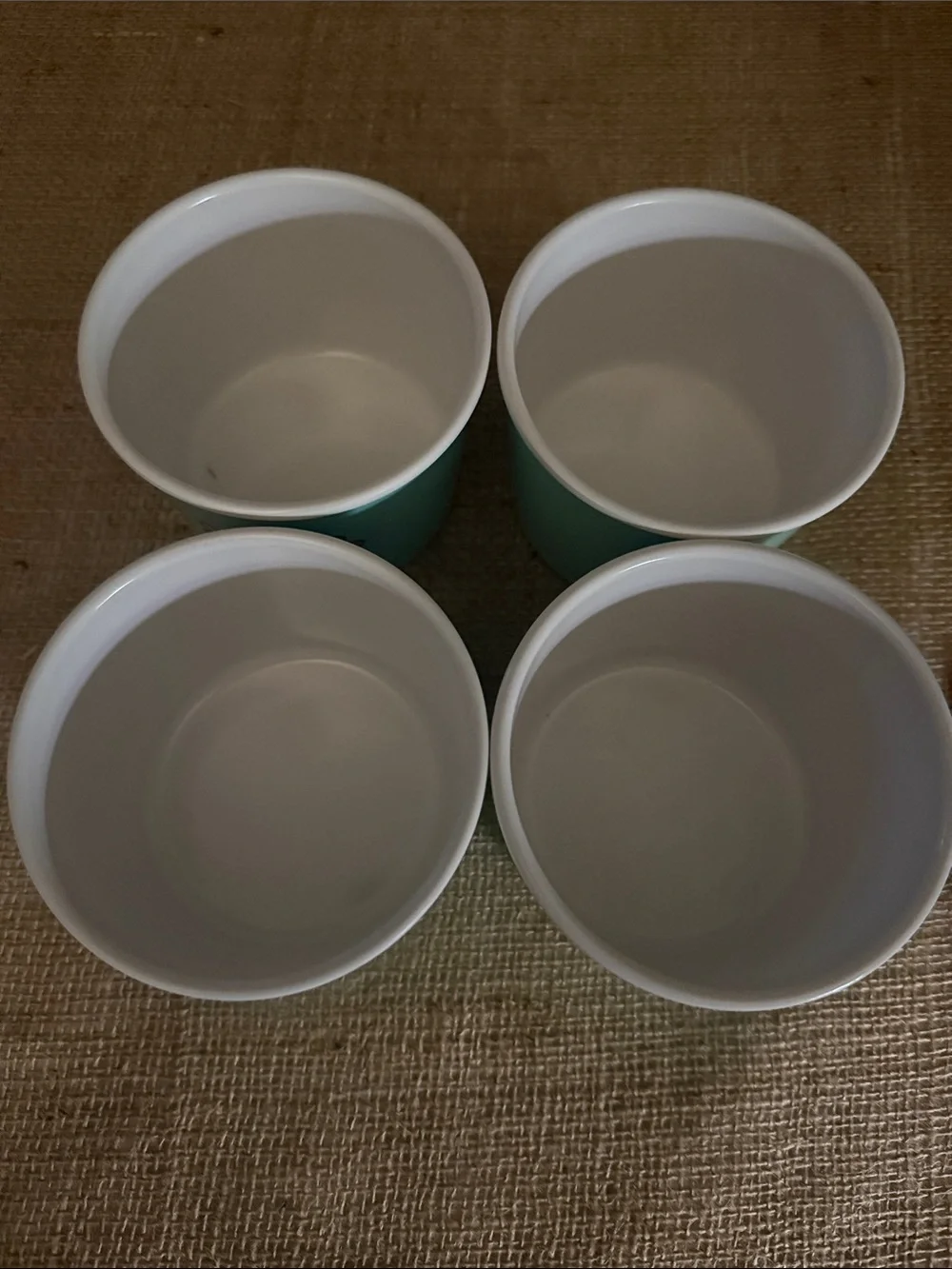 Set of 4 Mint Green Plastic Ice Cream Cups